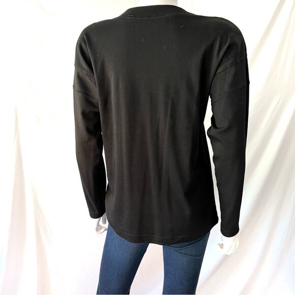 CHAUS PETITES Vintage Black Sequin Number Knit Top Teacher Small - Picture 7 of 8